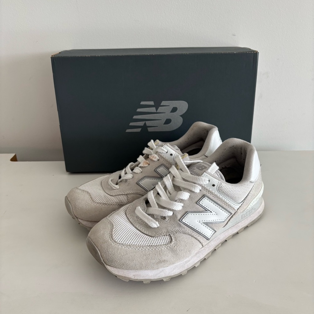 White New Balance 574 -7.5